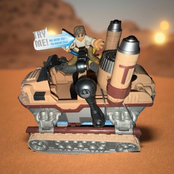 NIB Hasbro Star Wars Galactic Heroes Convertibles Land Speeder Luke Figure Set - Picture 4 of 11